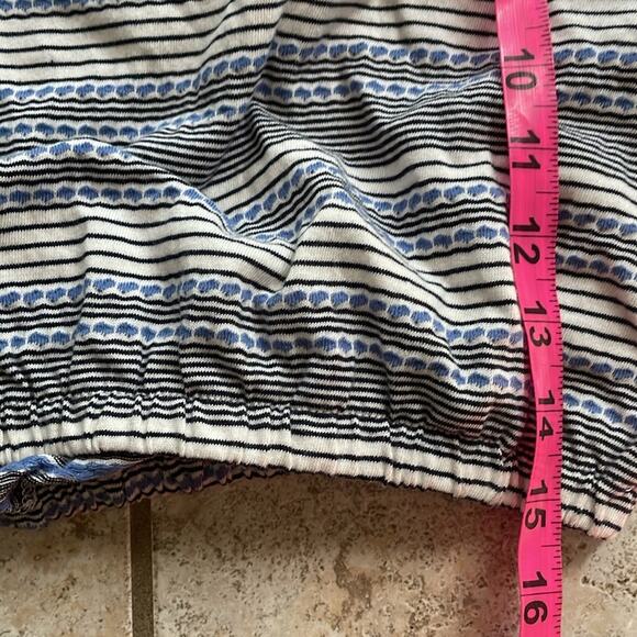 Madewell Jacquard Keyhole Crop Top in Stripe Tranquil Ocean - Picture 13 of 15